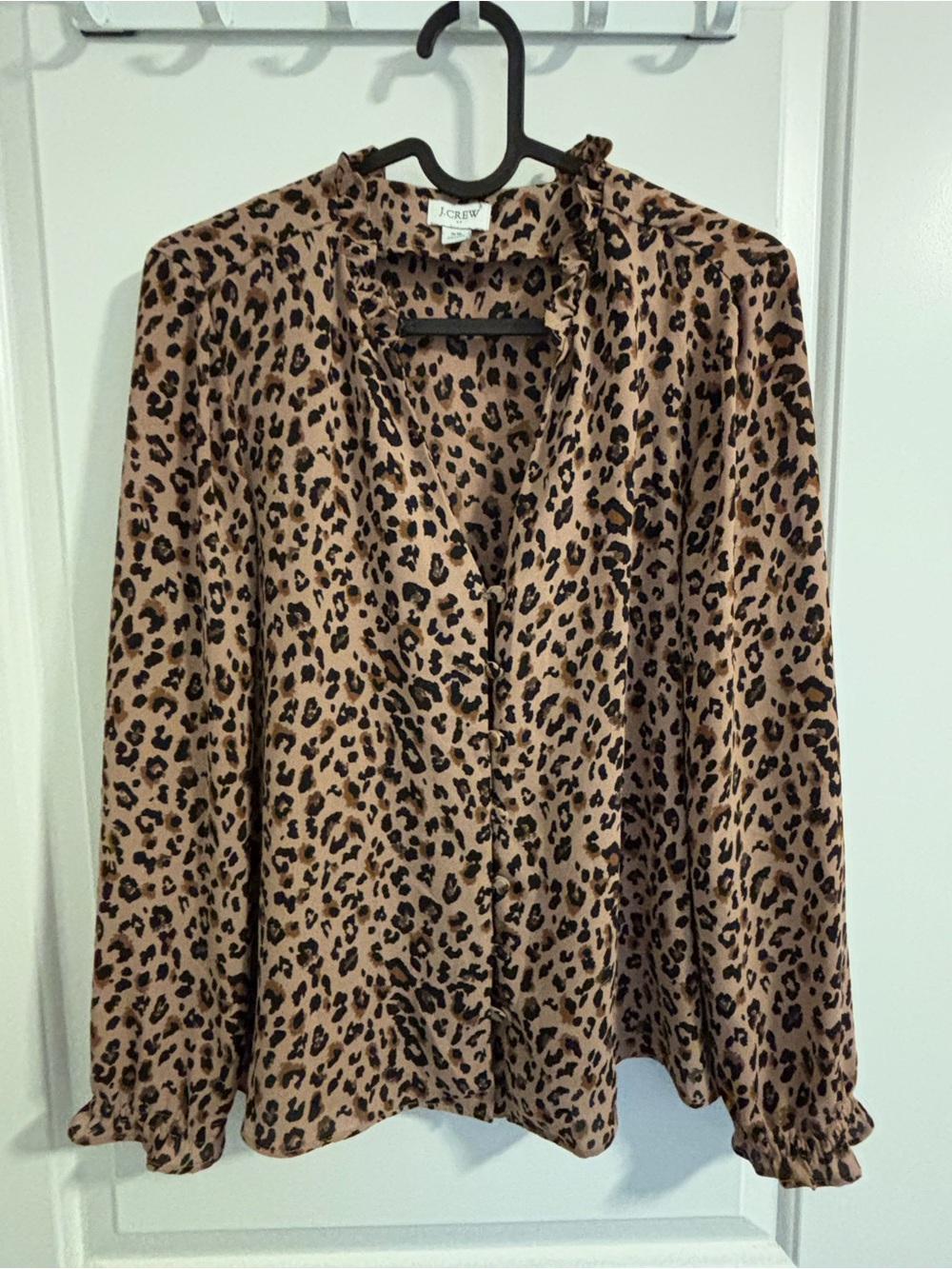 J. Crew Leopard-Print Long Sleeve Blouse